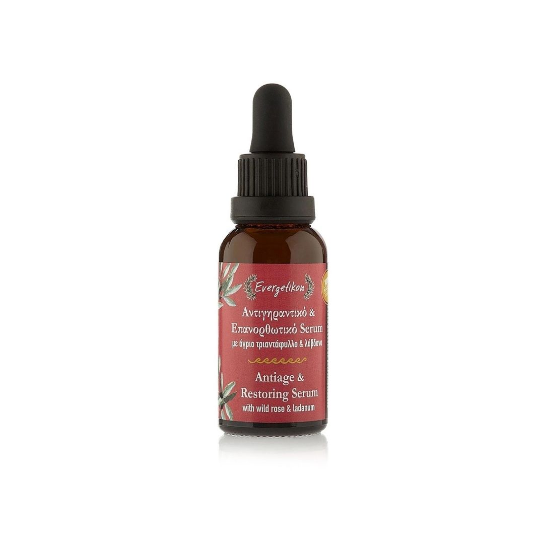Natural serum Αντιγηραντικό & Επανορθωτικό με άγριο τριαντάφυλλο & λάβδανο 30 ml - 30 ml